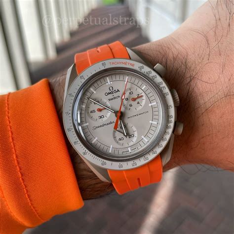 omega speedmaster orange strap|Omega Speedmaster strap options.